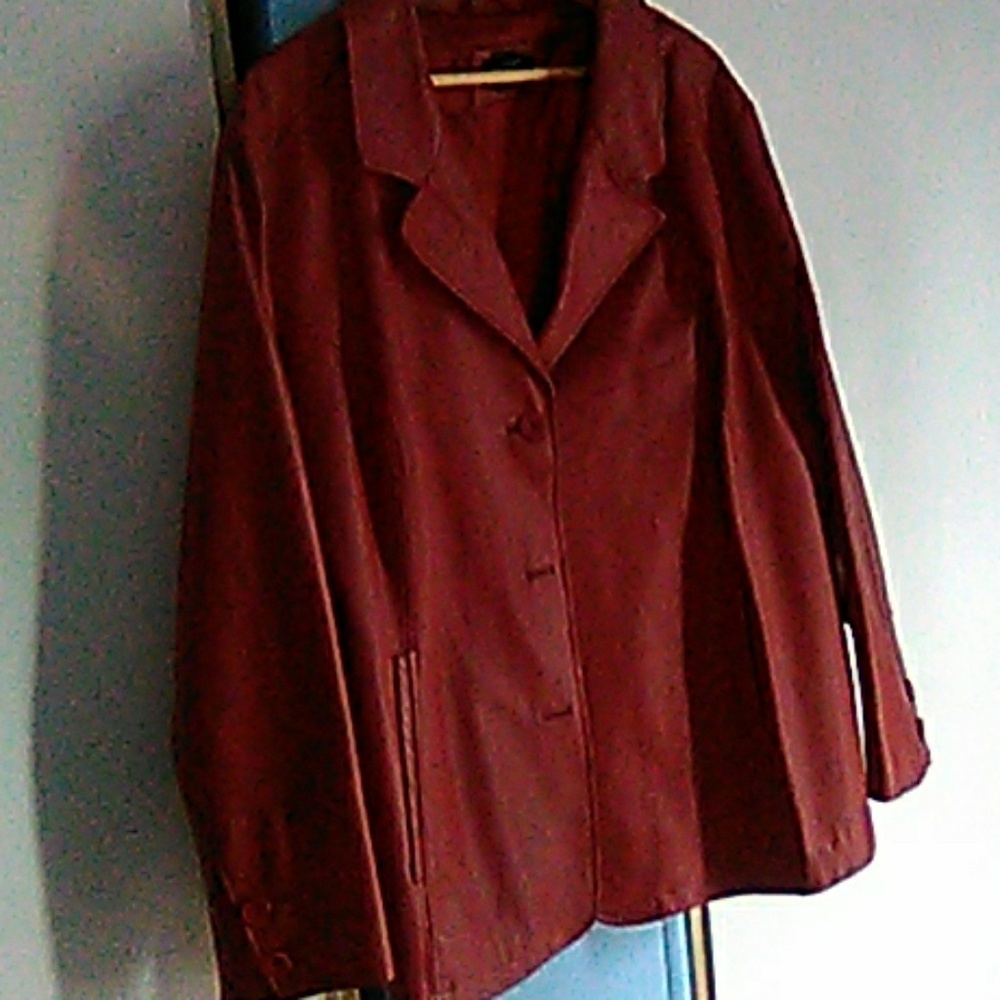 Never won new leather lined jacket